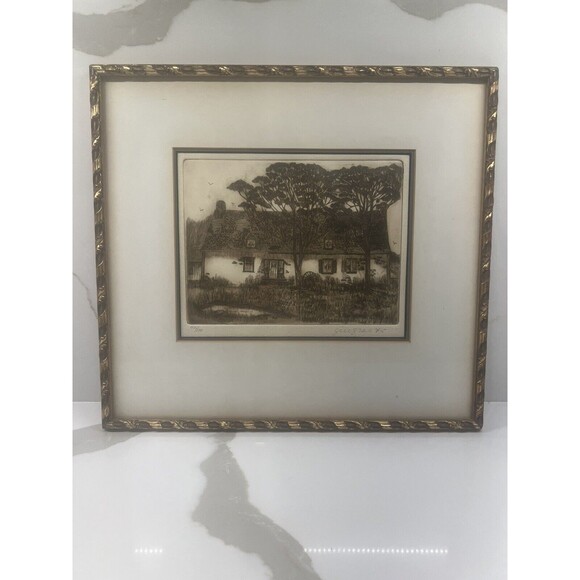 1975 GINGRAS, Gilles Emmanuel "Untitled - Cottage" Etching Signed 42 of 100 - Picture 1 of 8